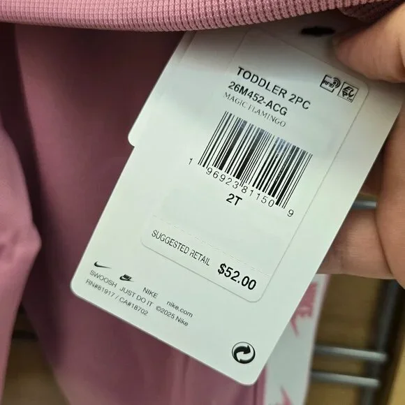 Nike 2pc toddler girl sweat set 2t 3t Pink - Picture 3 of 3